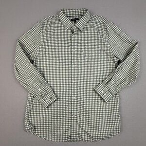 Banana Republic Shirt Mens 2XL Green White Plaid Button Down‎ Long Sleeve Casual